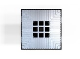 Star Point gris avec grille alu 200/200mm  bec lateral 75mm - bec inferieur 75/110mm  avec embout