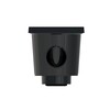 Star Point preto com grelha em aluminio 200/200mm  bica lateral 75mm - bica inferior 75/110mm  com tampa de extremidade