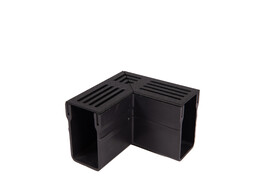 Star Drain-Eckstuck mit schwarzem Aluminium-Gitterrost - Premium Black