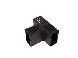 Pieza en T Star Drain con rejilla de aluminio negro - Premium Black