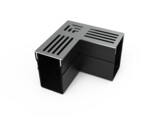 Star Drain hoekstuk met grijs inox  RVS 