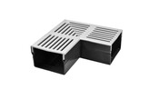 Aqua drain 50/100 angolare con griglia in alluminio grigio