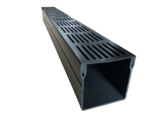 Aqua Drain 100/100 kunststoff Rinne mit schwarzem Alu Rost 1000mm