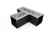Star Drain  Mini  T-Stuk met grijs inox  RVS  rooster - Diamond Line