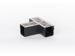 Star Drain  Mini  T-Stuck mit grauem Edelstahl-Gitterrost - Falcon Line