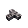 Star Drain  Mini  T-Stuck mit grauem Edelstahl-Gitterrost