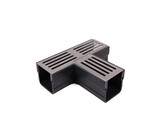 Star Drain  Mini  T-Stuck mit grauem Edelstahl-Gitterrost