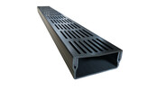 Aqua Drain 50/100 kstof goot met zwart alu rooster 2000mm