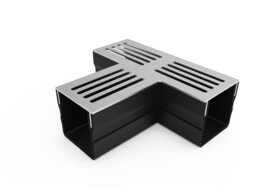Piece en T Star Drain  Mini  avec grille en acier inoxydable gris