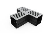 Star Drain  Mini  T-Stuck mit grauem Edelstahl-Gitterrost
