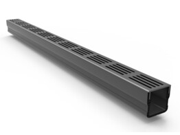 Star Drain Mini pvc channel with black aluminium grating 1000mm