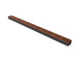 Star Drain Mini XS Kunststoffrinne mit Cortenstahl-Aluminium-Rost 1000mm