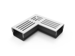 Star Drain Mini XS pvc hoekstuk met grijs aluminium rooster