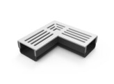 Star Drain Mini XS pvc hoekstuk met grijs aluminium rooster