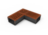 Star Drain Mini XS pvc hoekstuk met corten staal aluminium rooster