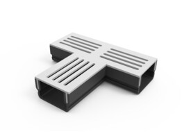 Star Drain Mini XS pvc T-Stuk met grijs aluminium rooster