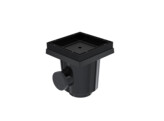Star Point Stone nero 200 mm su 200 mm  bocca laterale 75 mm - bocca inferiore 75/110 mm  con tappo di chiusura