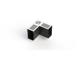 Peca de canto Star Drain com grelha de aluminio cinzento