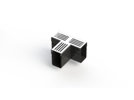 Peca em T Star Drain com grelha de aluminio cinzento